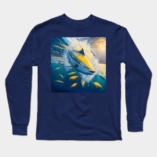 Yellowfin Tuna Diving After Baitfish Long Sleeve T-Shirt